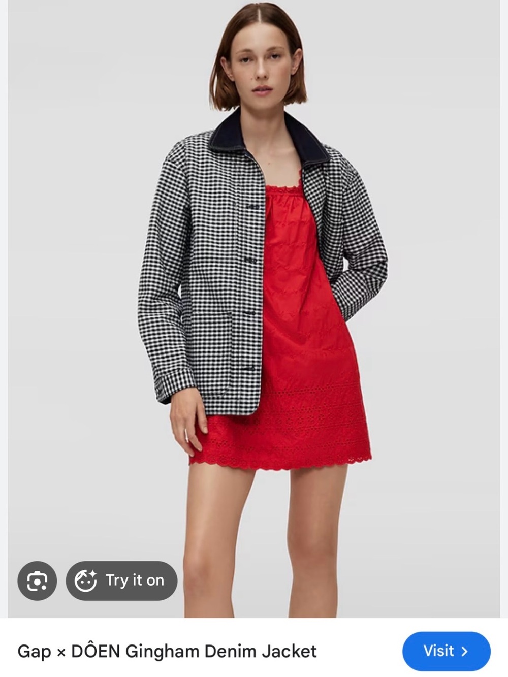 NWT GAP x Dôen Gingham Denim Jacket
